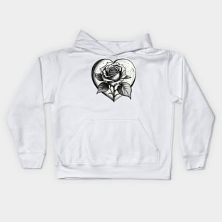 Classic Rose Heart Kids Hoodie